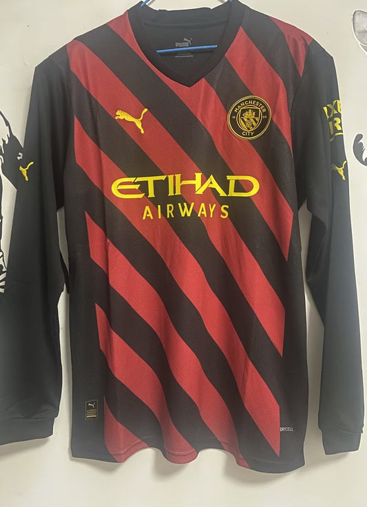 Manchester City Away Long Sleeve Fans Football Jersey 2022/2023