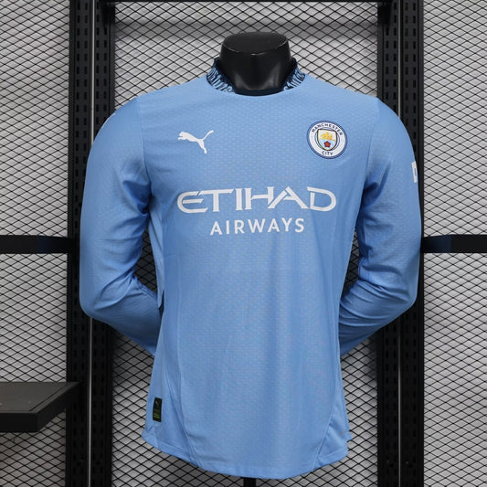 Manchester City Home Long Sleeve Player Football Jersey 2024/2025