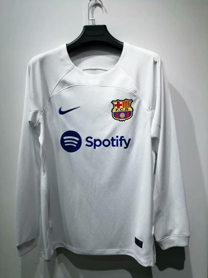 Barcelona Away Long Sleeve Fan Football Jersey 2023/2024