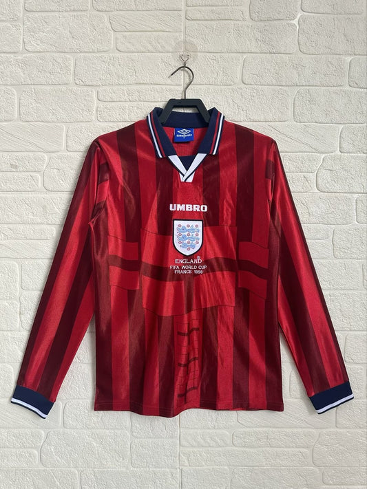 Retro England Long Away Football Jersey 1998