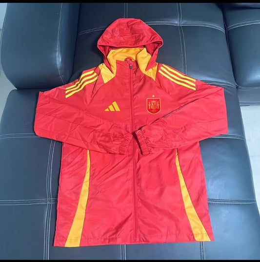 Spain Windbreaker Red Football Jersey 2025/2026