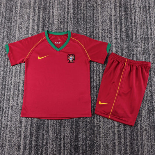 Retro Portugal Home Kids Football Jersey 2006