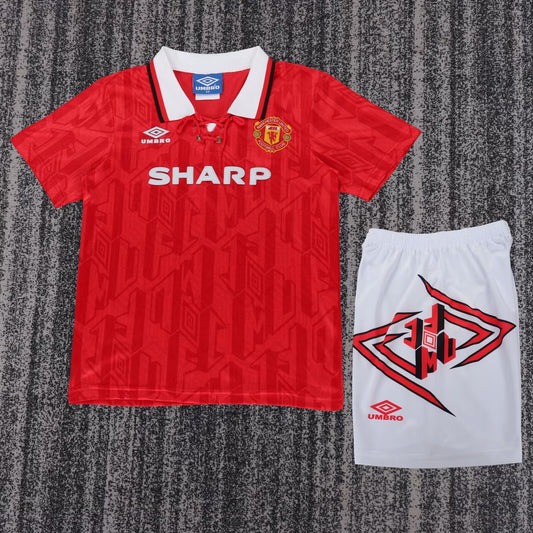Retro Manchester United Home Kids Football Jersey 1992/1994