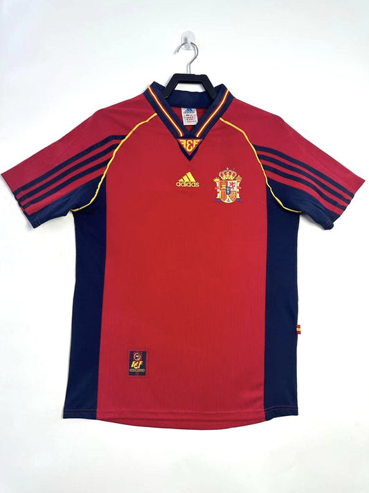 Retro Spain Home Red Football Jersey 1998