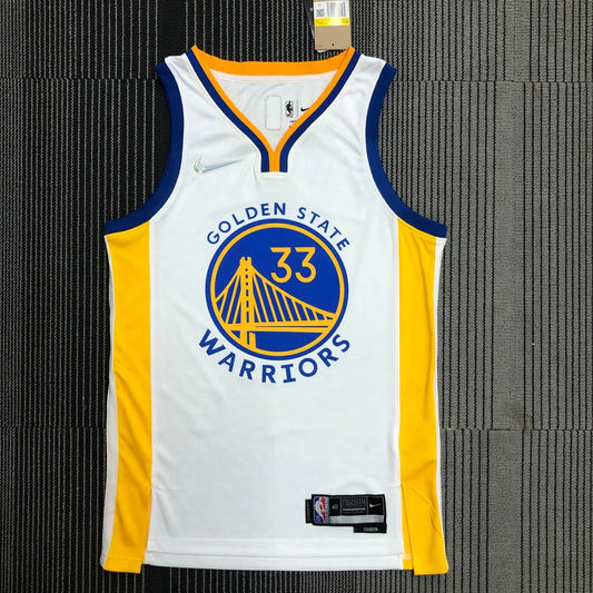 Golden State Warriors White V-Neck #33 WISEMAN1:1 Quality NBA Season Jerseys 75 Year