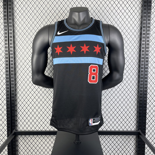 Retro Chicago Bulls City Edition Black #8 LIVINE NBA Season Jerseys 2019