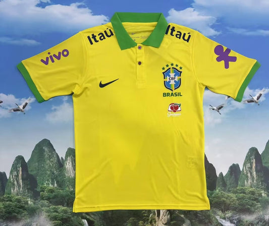 Brazil Polo Fans Yellow Football Jersey 2025/2026