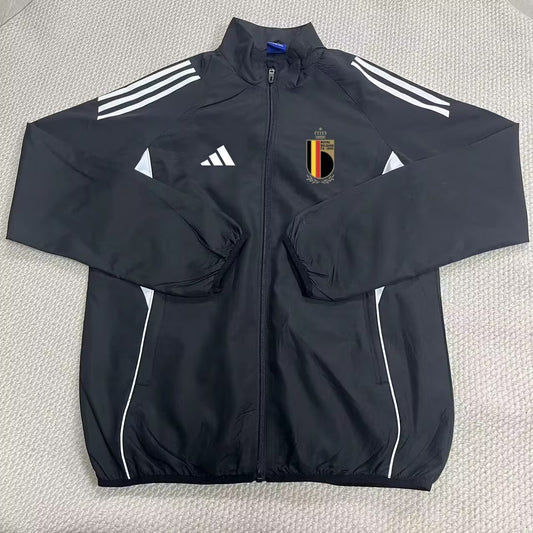 Belgium Windbreaker Black Football Jersey 2025/2026