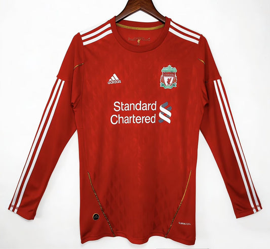 Retro Liverpool Home Long Sleeve Football Jersey 2010 2012