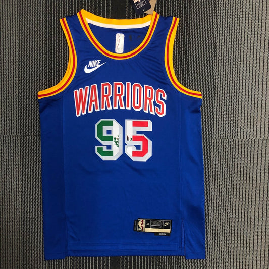 Golden State Warriors Blue Mexico Retro #95 TOSCANO NBA Season Jerseys