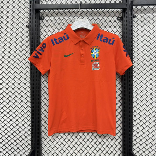 Brazil Polo Fans Orange Football Jersey 2026/2027