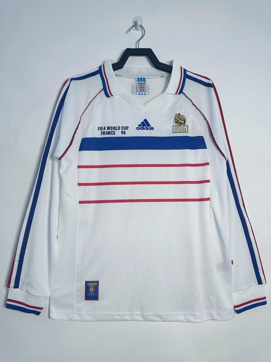 Retro France Away Long Football Jersey 1998