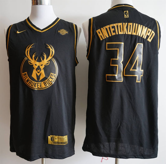 NBA Bucks 34 Black Gold Edition