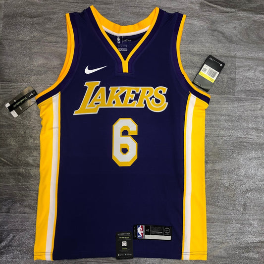 Los Angeles Lakers Purple 6 James V-neck NBA Jerseys