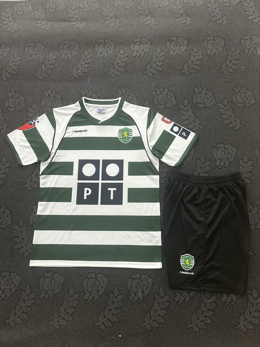 Retro Sporting Lisbon Home Kits Suit Football Jersey 2001/2003