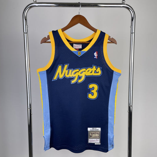 Denver Nuggets Retro Dark Blue #3 IVERSON NBA Season Jerseys 2006/2007