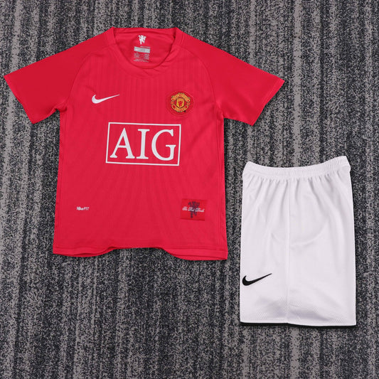 Retro Manchester United Home Kids Football Jersey 2007/2008