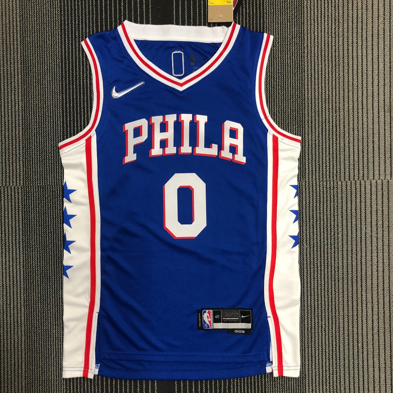 Philadelphia 76Ers Blue #0 MAXEY NBA Season Jerseys 75 Year