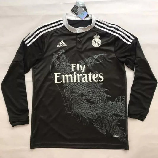 Retro Real Madrid Third Away Black Long Sleeve Football Jersey 2014/2015