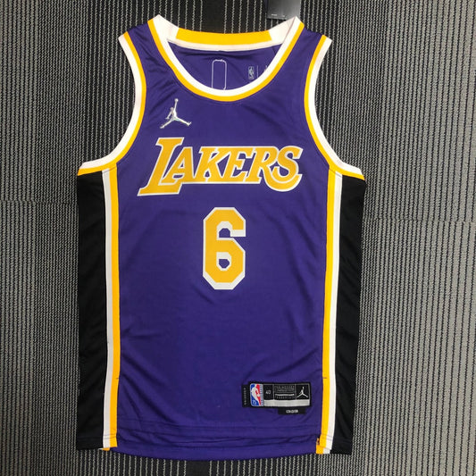Los Angeles Lakers 75 Year Pruple #6 JAMES NBA Season Jerseys