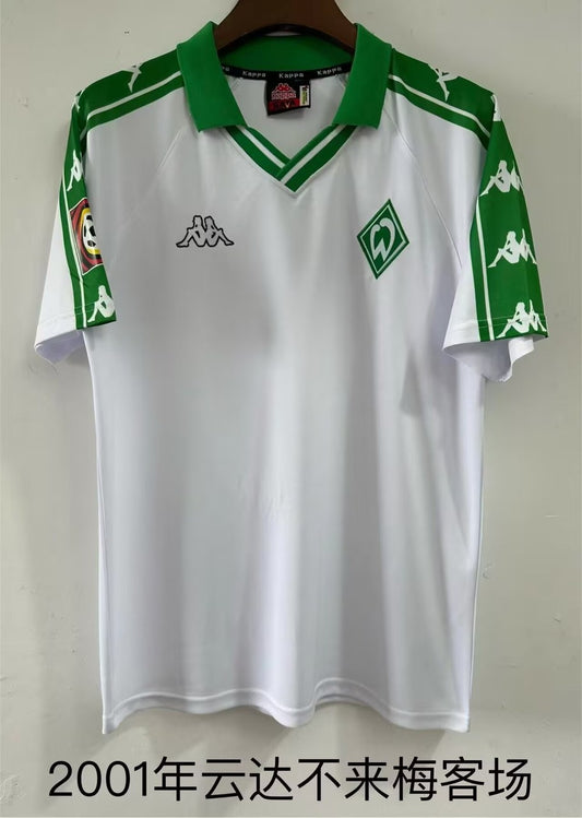 Retro Werder Bremen Home White Football Jersey 2001