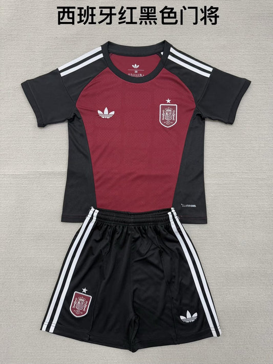 Spain Goalkeeper With Pants Sets (Kids Man 16-2XL) Fans Football Jersey 2026/2027