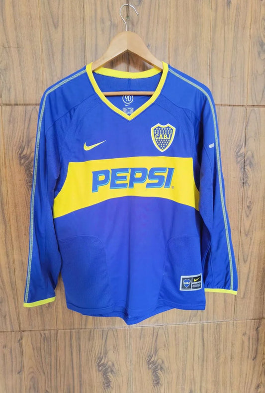 Retro Boca Juniors Home Long Fans Football Jersey 2003/2004