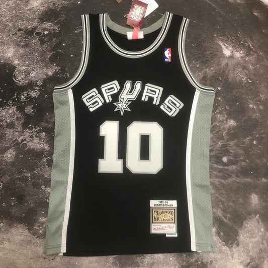 San Antonio Spurs Retro Black #10 RODMAN NBA Season Jerseys 1993/1994
