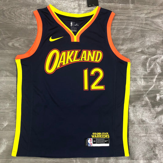 Golden State Warriors V-neck Black City Edition #12 OUBRE JR. NBA Season Jerseys 2021