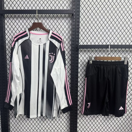 Juventus Home Long With Pants Sets Fans Football Jersey 2025/2026