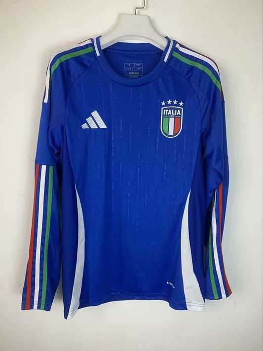 Italy Home Long Sleeve Fans Football Jersey 2024/2025
