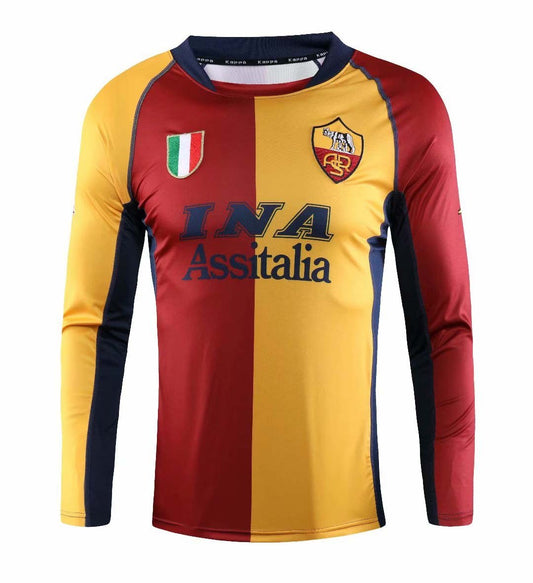 Retro Roma Home Long Sleeve Football Jersey 2000/2001