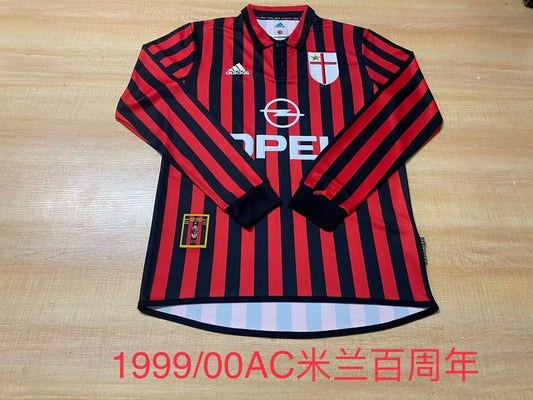 Retro AC Milan Home Long Football Jersey 1999/2000