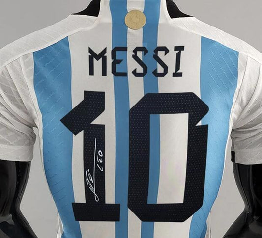 Argentina Home MESSI#10 Player 3 Stars Football Jersey 2022
