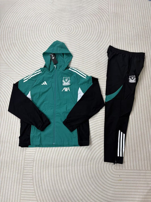 Liverpool Windbreaker Sets With Pants Green Football Jersey 2026/2027