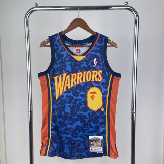 Golden State Warriors Blue Co-branded Ape Man's Head #93 BAPE NBA Season Jerseys