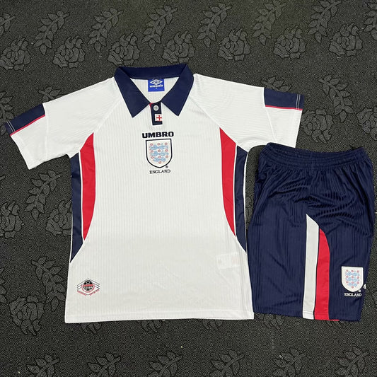 Retro England Home Kits Suit Football Jersey 1998