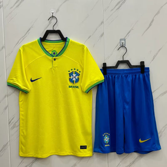 Brazil Home Fans Kits Suit Football Jersey 2022