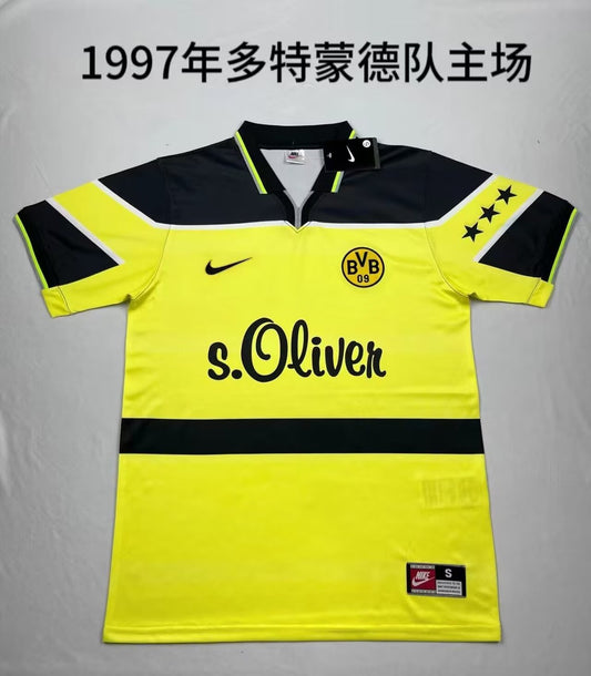Retro Dortmund Home Fans Football Jersey 1997