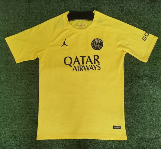 PSG Paris Training Shirts Yellow Fans Football Jersey 2023/2024