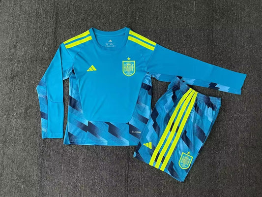 Spain Goalkeeper Long Sleeve Kids Fans Football Jersey 2026/2027