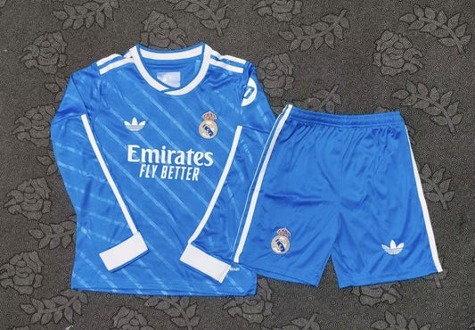Real Madrid Third Away Fans Long Kids Football Jersey 2025/2026