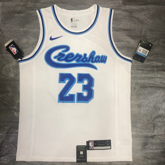 Los Angeles Lakers Latin Retro Singer Collaboration Version White 6 James Round-neck NBA Jerseys