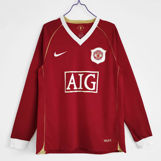 Retro Manchester United Home Long Sleeve Football Jersey 2006/2007