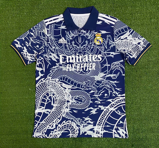 Real Madrid Dragon Pattern Uppergreen Fans Football Jersey 2023/2024