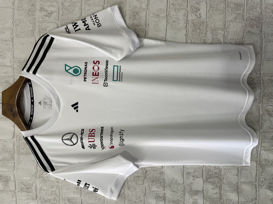 F1 Mercedes White Short Sleeve Racing Suit 2025