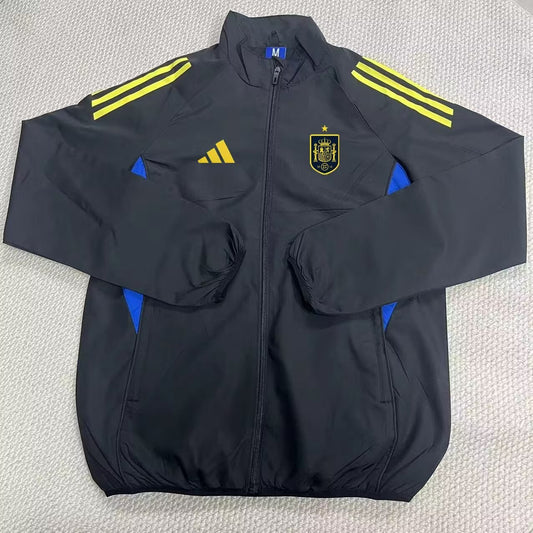 Spain Windbreaker Black Football Jersey 2025/2026