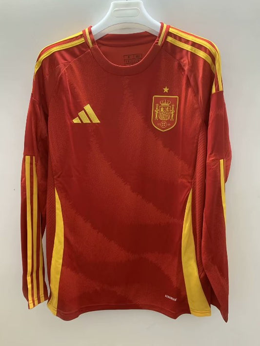 Spain Home Long Sleeve Fans Football Jersey 2024/2025