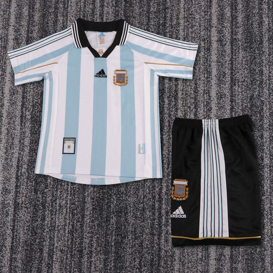 Retro Argentina Home Kids Football Jersey 1998