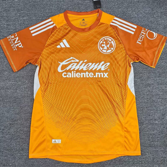 Club America Goalkeeper Player Orange Football Jersey 2025/2026